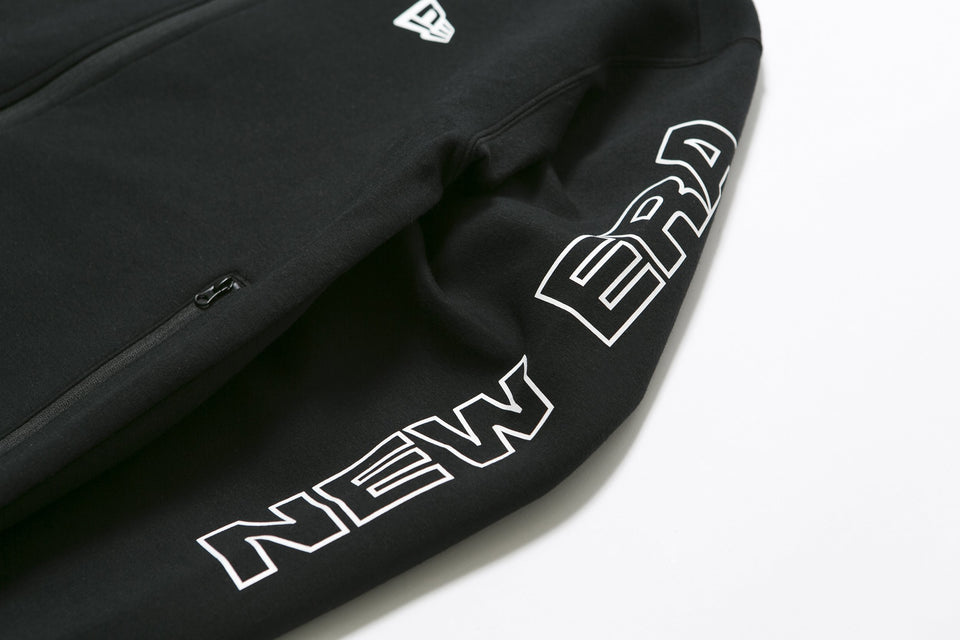 テックスウェット フルジップフーディージャケット ニューエラ ワードマーク ブラック 【NEW ERA WORKOUT】