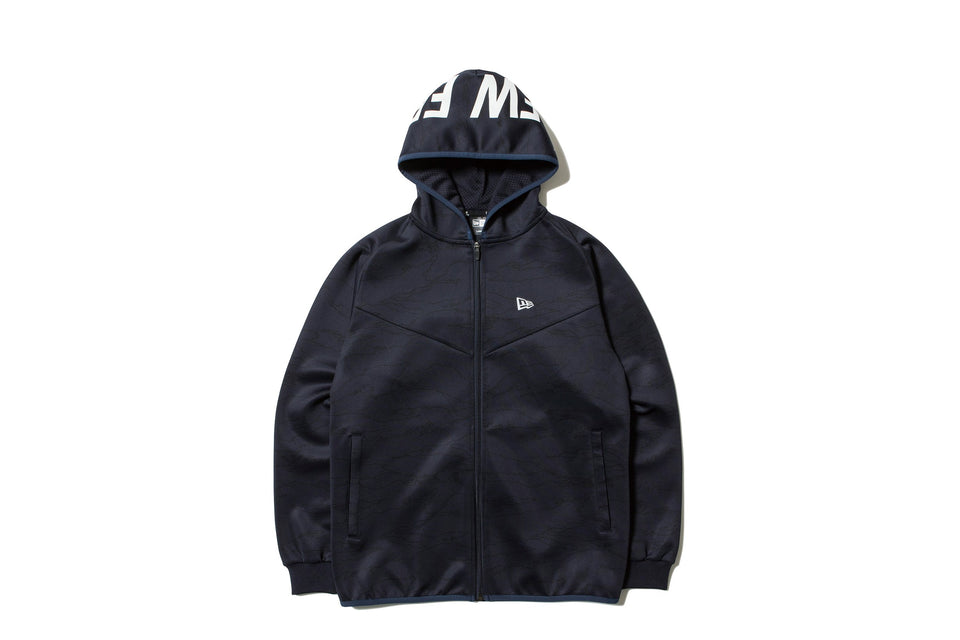 ウォームアップジャケット フードロゴ タイガーストライプラインカモネイビー × ホワイト 【 Performance Apparel 】