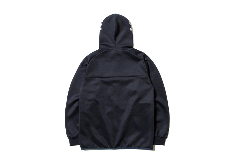 ウォームアップジャケット フードロゴ タイガーストライプラインカモネイビー × ホワイト 【 Performance Apparel 】