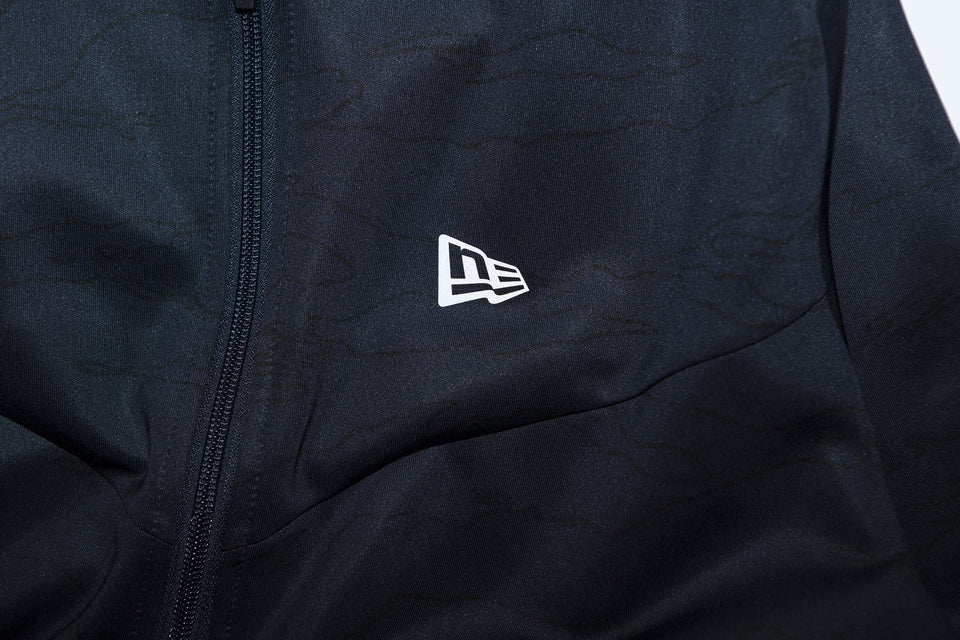 ウォームアップジャケット フードロゴ タイガーストライプラインカモネイビー × ホワイト 【 Performance Apparel 】