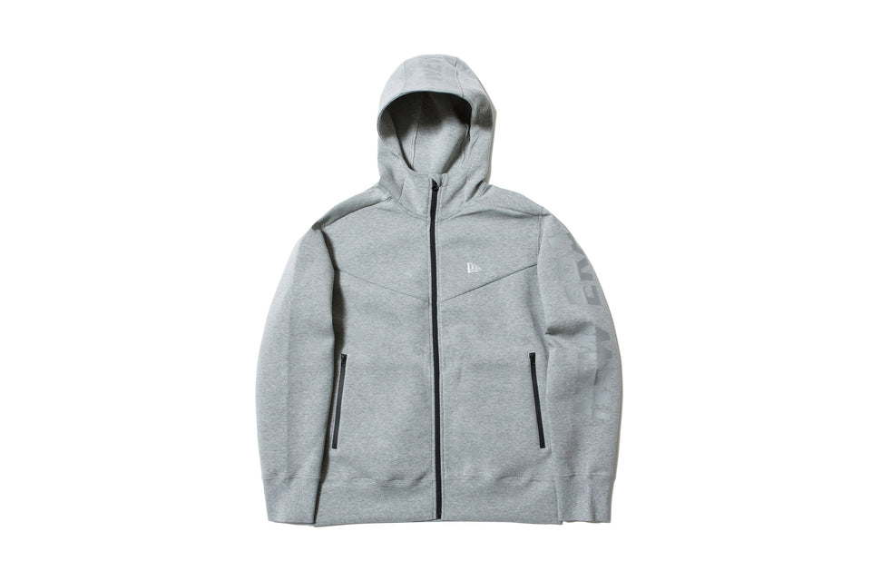 テックスウェット フルジップフーディージャケット ニューエラ フードロゴ グレー 【Performance Apparel】