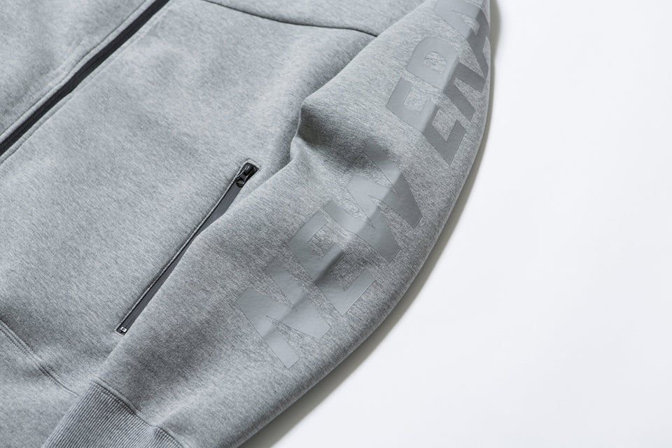 テックスウェット フルジップフーディージャケット ニューエラ フードロゴ グレー 【Performance Apparel】