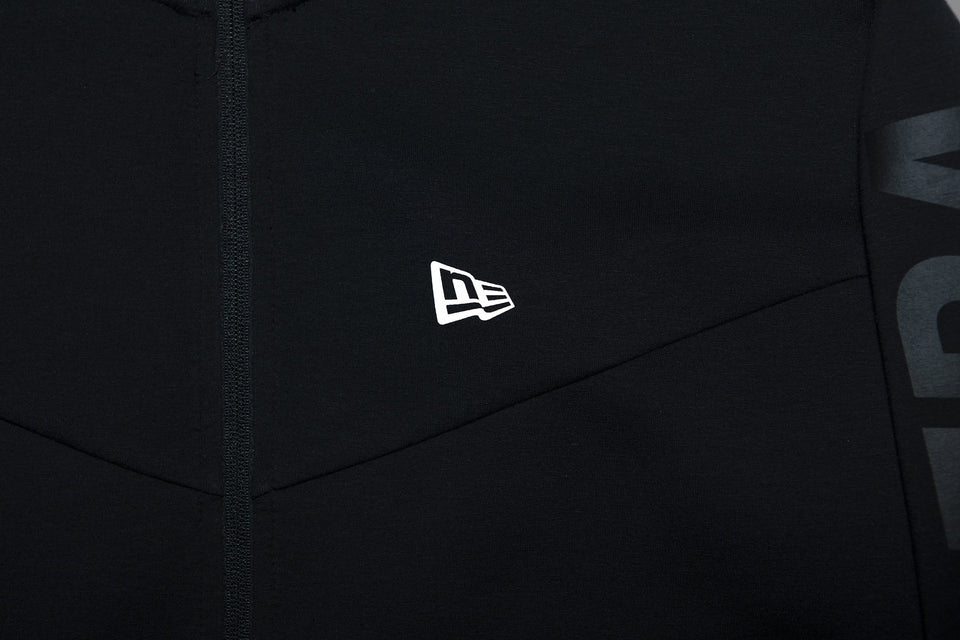 テックスウェット フルジップフーディージャケット ニューエラ フードロゴ ブラック 【Performance Apparel】