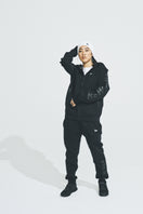 テックスウェット フルジップフーディージャケット ニューエラ フードロゴ ブラック 【Performance Apparel】
