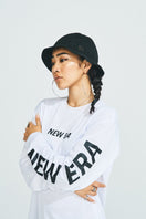 長袖 テック Tシャツ ニューエラ フロント & スリーブ ブラック × ホワイト 【 Performance Apparel 】