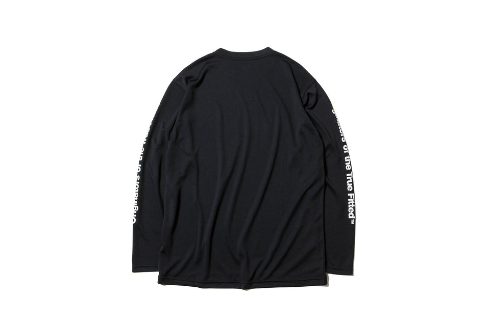 長袖 テック Tシャツ フラッグ & Originators of the True Fitted ブラック × ホワイト 【 Performance Apparel 】