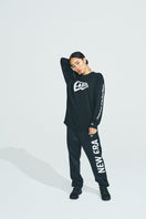 長袖 テック Tシャツ フラッグ & Originators of the True Fitted ブラック × ホワイト 【 Performance Apparel 】
