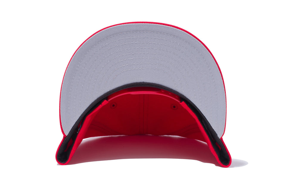9FIFTY ヒューストン・ロケッツ チームロゴ フロントドアレッド × スノーホワイト ドルフィングレー グレーアンダーバイザー