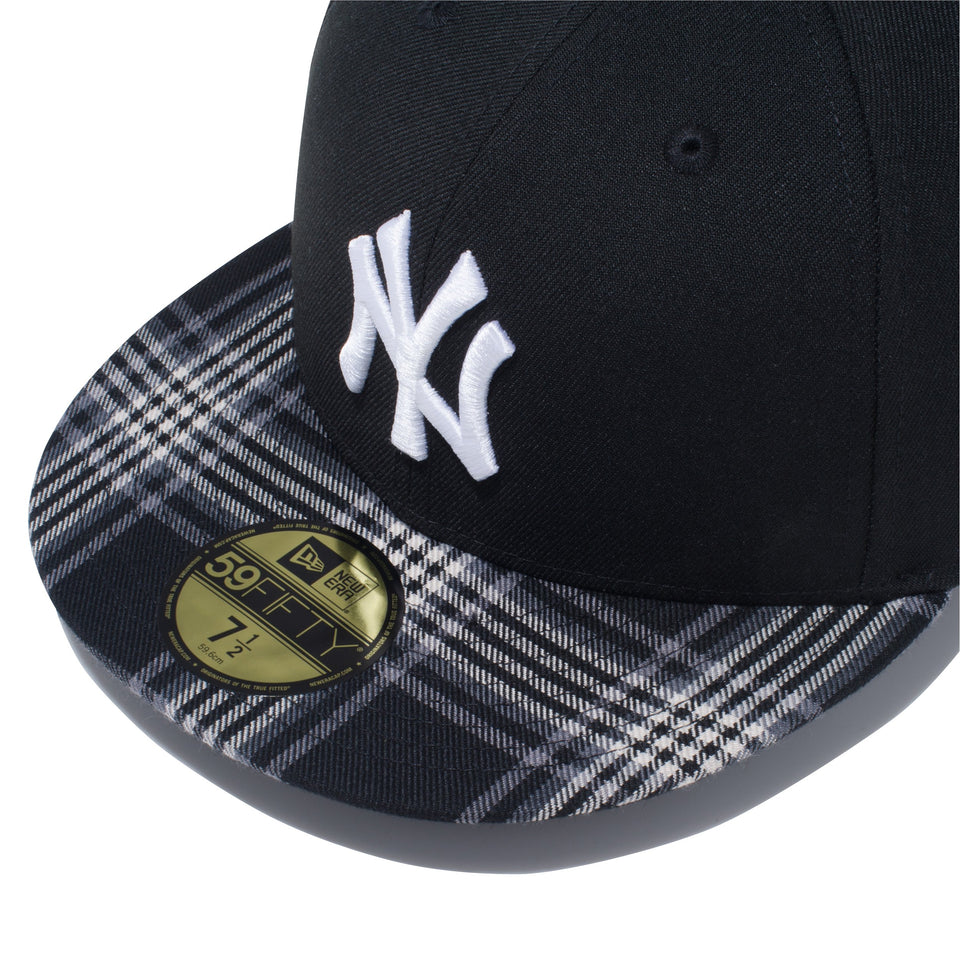 59FIFTY タータンチェック ニューヨーク・ヤンキース ブラック ブラックチェックバイザー