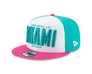 9FIFTY NFL スーパーボウルLIV MIAMI カラーブロック アクア ホワイト ブライトローズバイザー