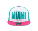 9FIFTY NFL スーパーボウルLIV MIAMI カラーブロック アクア ホワイト ブライトローズバイザー
