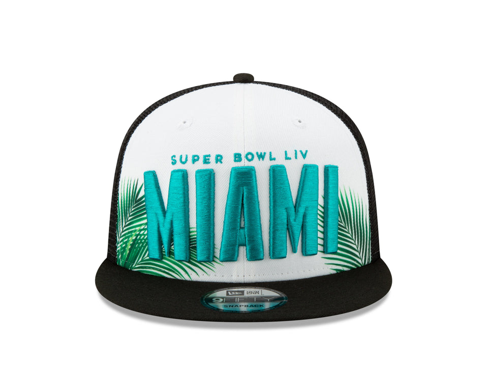 9FIFTY トラッカー NFL スーパーボウルLIV MIAMI ホワイト ブラックメッシュ