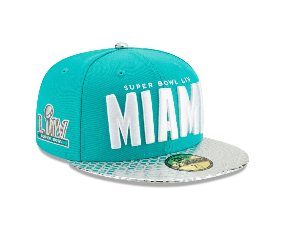 59FIFTY NFL スーパーボウルLIV MIAMI アクア メタリックバイザー