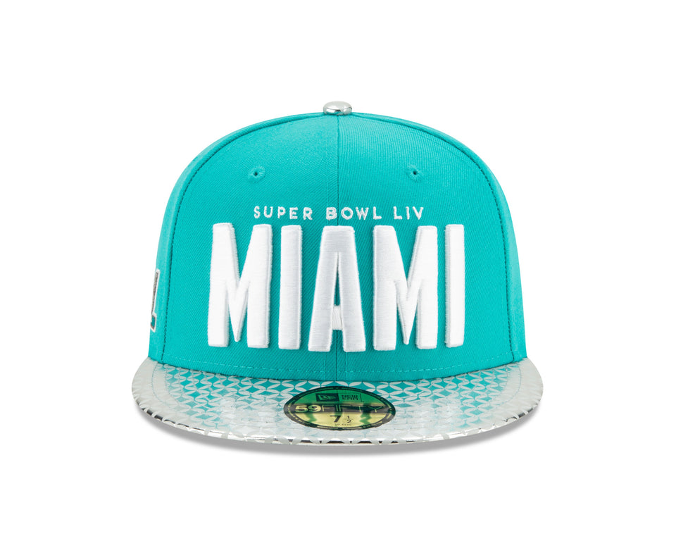 59FIFTY NFL スーパーボウルLIV MIAMI アクア メタリックバイザー