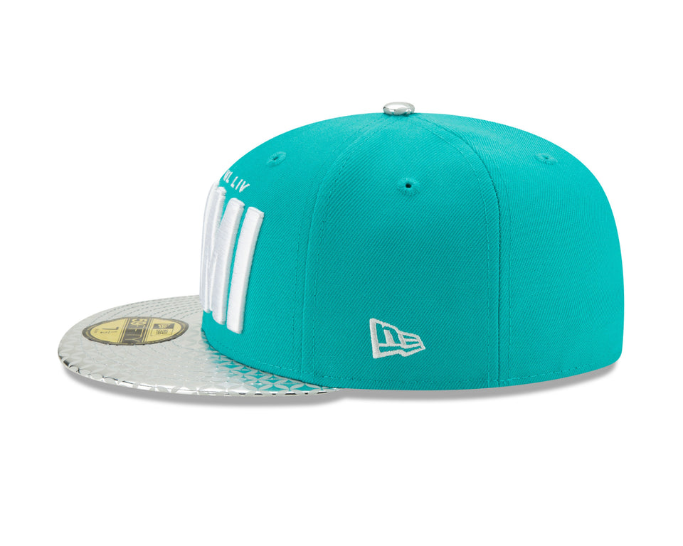 59FIFTY NFL スーパーボウルLIV MIAMI アクア メタリックバイザー