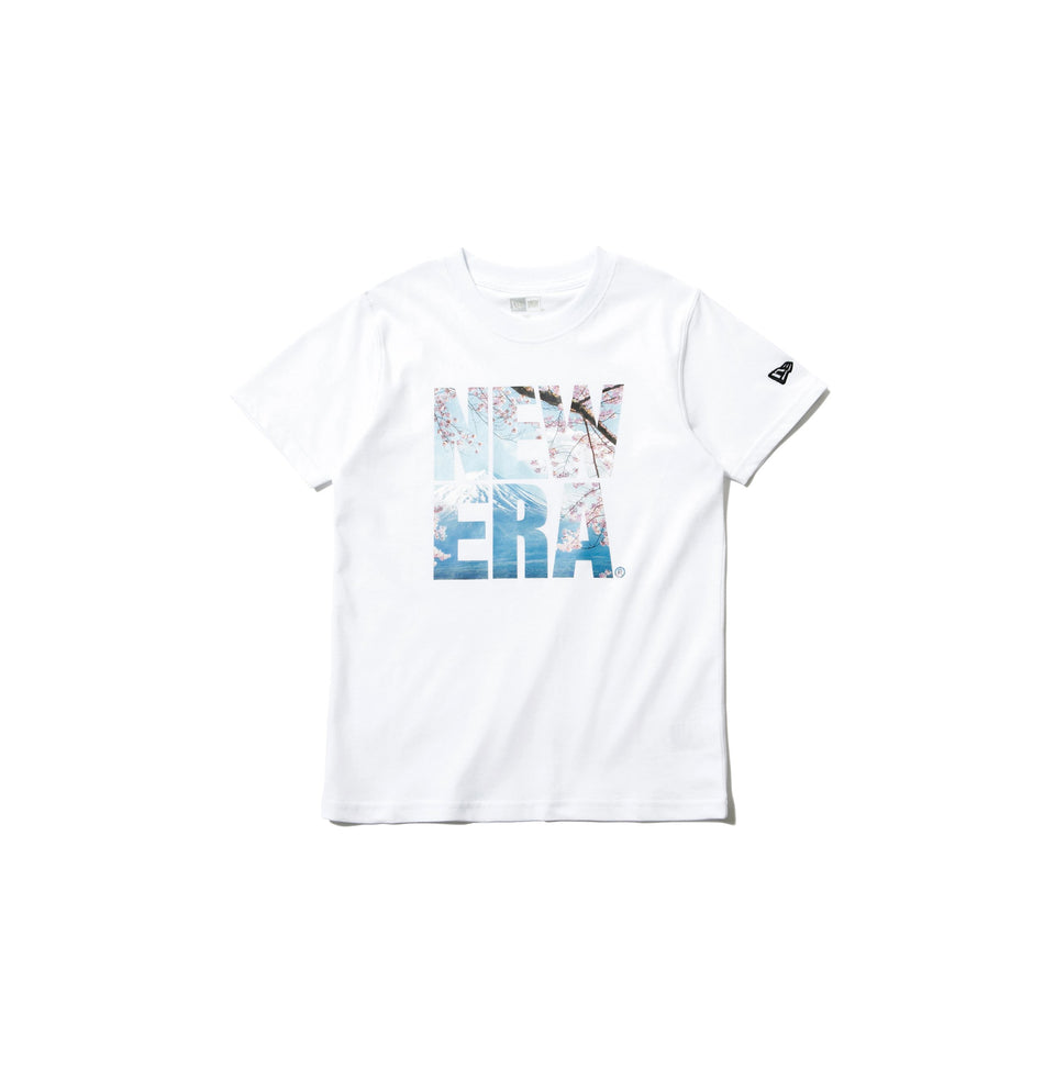 Youth コットン Tシャツ 桜 富士山 スクエアニューエラ ホワイト