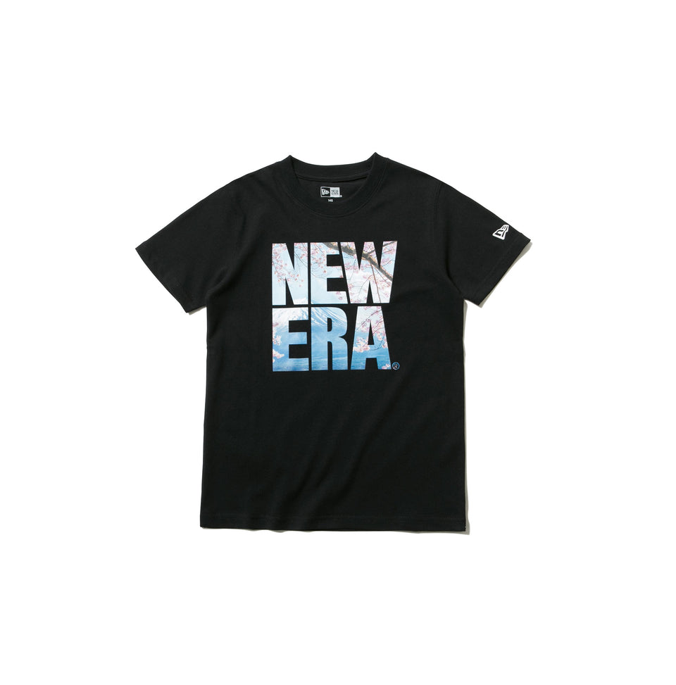 Youth コットン Tシャツ 桜 富士山 スクエアニューエラ ブラック