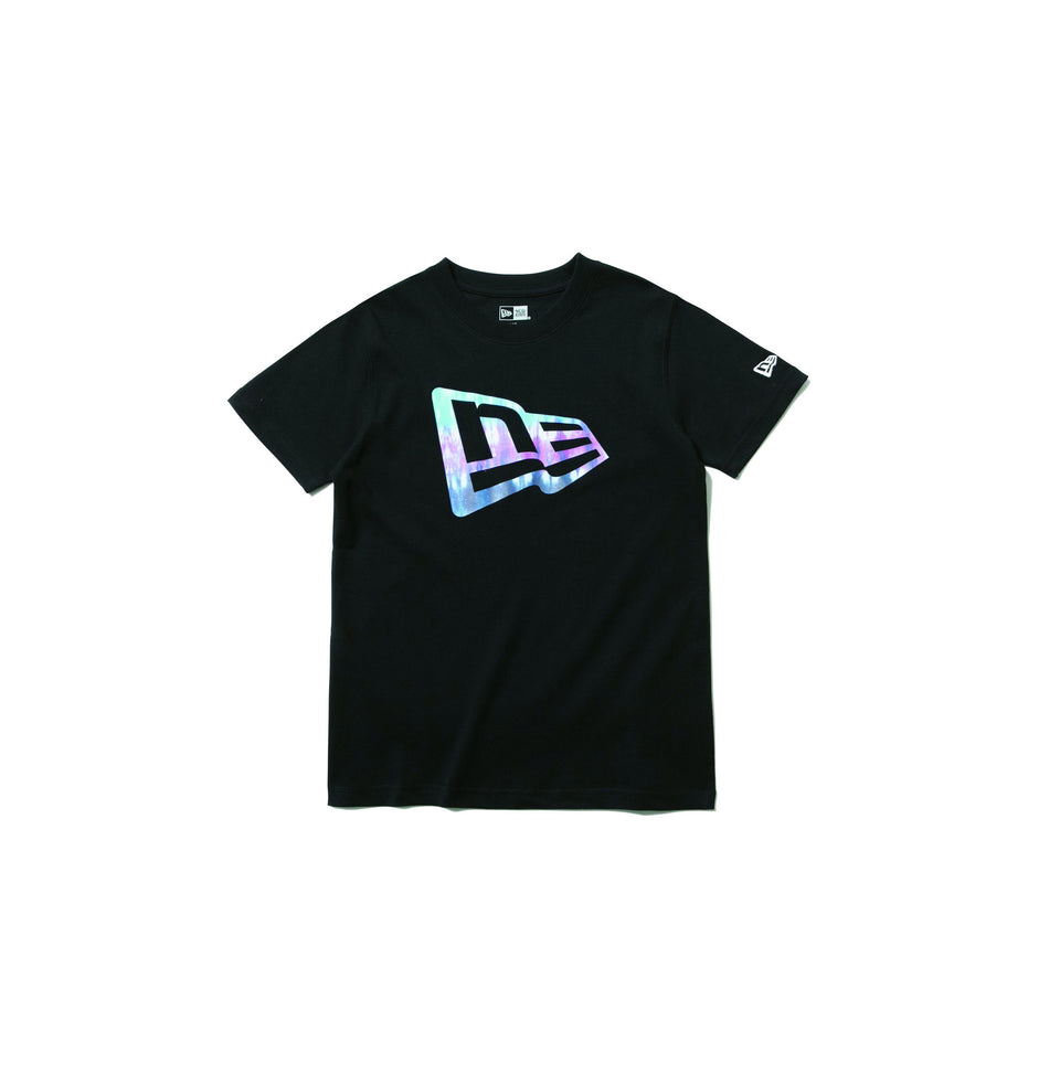 Youth コットン Tシャツ カラータイダイ フラッグロゴ ブラック