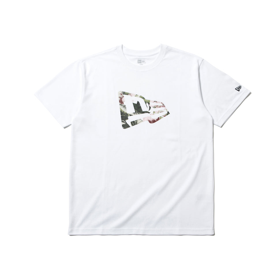 半袖 パフォーマンス Tシャツ ボタニカル フラッグロゴ ホワイト レギュラーフィット