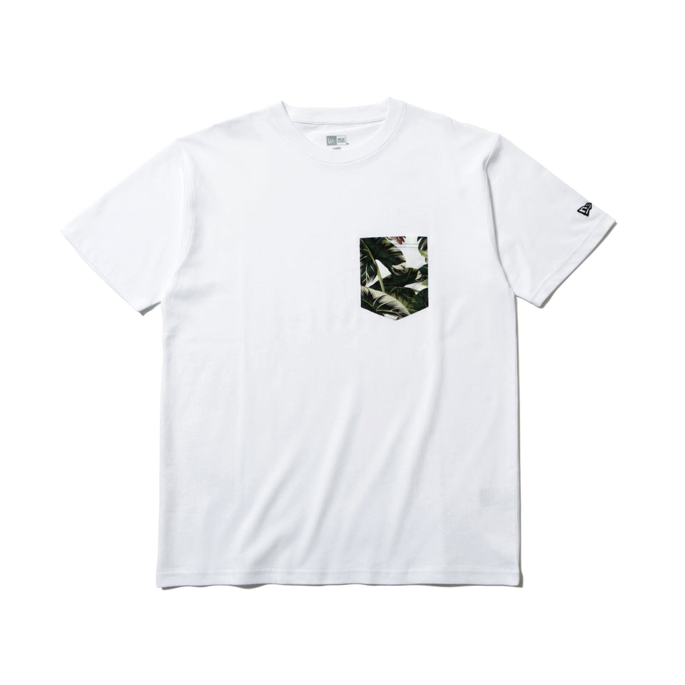 半袖 コットン ポケット Tシャツ ボタニカル ホワイト レギュラーフィット