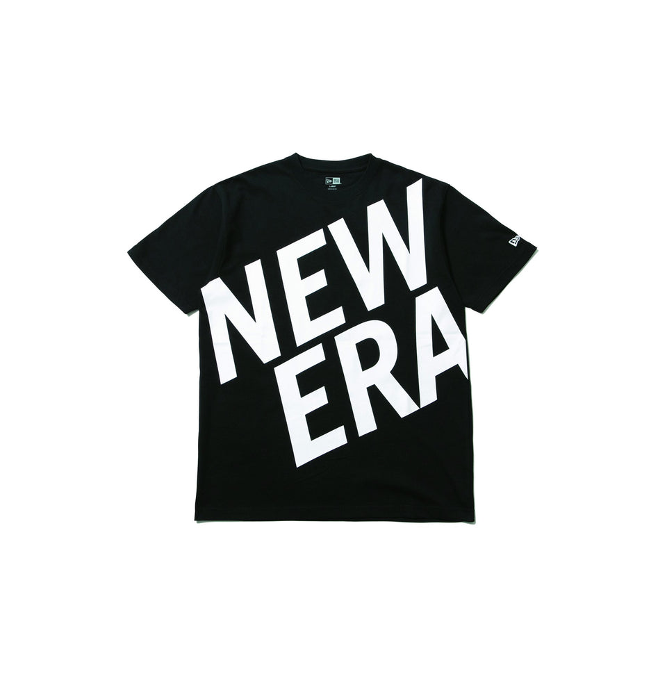 半袖 コットン Tシャツ ズームアップ ニューエラ ロゴ ブラック × ホワイト レギュラーフィット