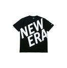 半袖 コットン Tシャツ ズームアップ ニューエラ ロゴ ブラック × ホワイト レギュラーフィット