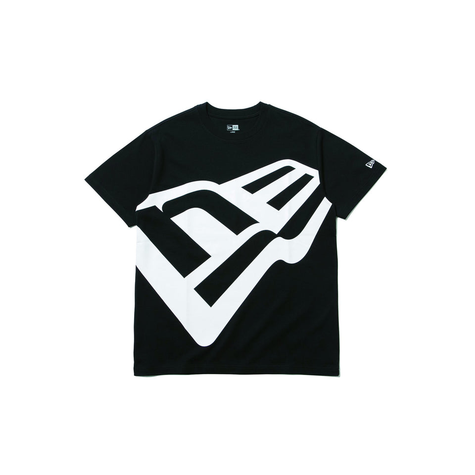 半袖 コットン Tシャツ ズームアップ フラッグロゴ ブラック × ホワイト レギュラーフィット