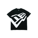 半袖 コットン Tシャツ ズームアップ フラッグロゴ ブラック × ホワイト レギュラーフィット