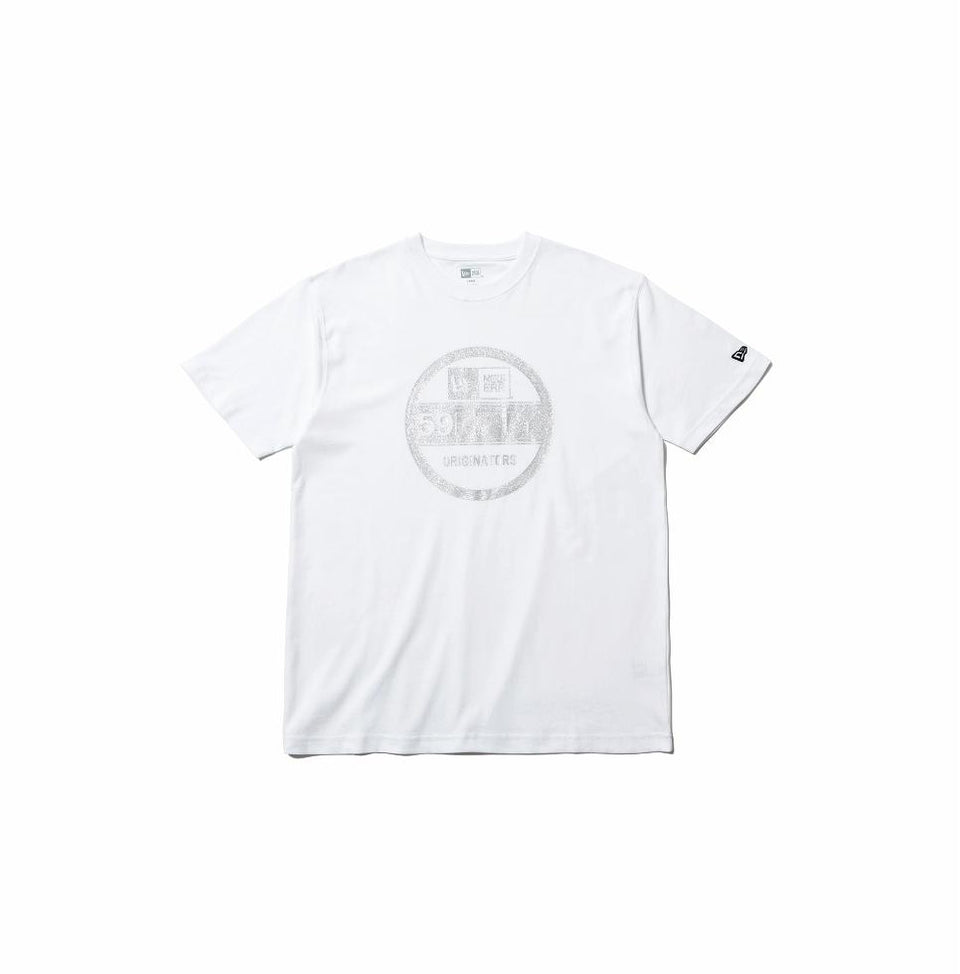 コットン Tシャツ バイザーステッカー ホワイト × シルバー レギュラーフィット