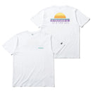 半袖 コットン Tシャツ トロピカル ホワイト × ライトグリーン/マルチカラー レギュラーフィット