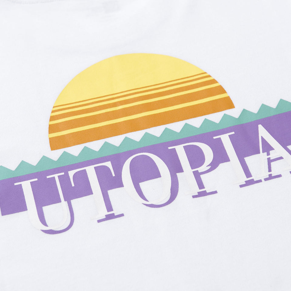 半袖 コットン Tシャツ トロピカル ホワイト × ライトグリーン/マルチカラー レギュラーフィット