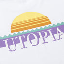 半袖 コットン Tシャツ トロピカル ホワイト × ライトグリーン/マルチカラー レギュラーフィット