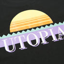 半袖 コットン Tシャツ トロピカル ブラック × ライトグリーン/マルチカラー レギュラーフィット