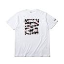 コットン Tシャツ タイガーストライプカモ スクエアニューエラ ホワイト × ブラック ピンク  レギュラーフィット
