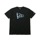 コットン Tシャツ タイガーストライプカモ フラッグロゴ ブラック × ブラック ライトブルー  レギュラーフィット