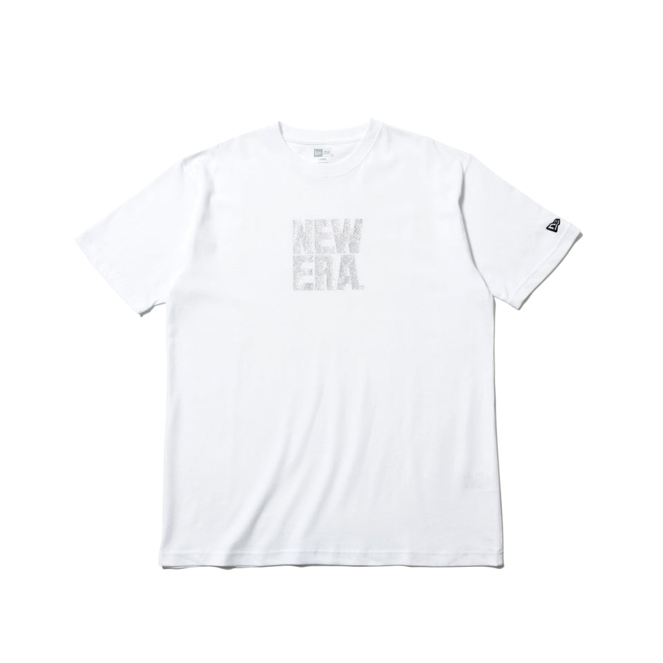 半袖 コットン Tシャツ スクエアニューエラ ホワイト × シルバー レギュラーフィット