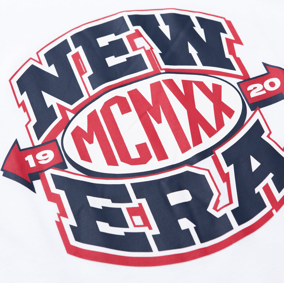 半袖 コットン Tシャツ ニューエラ MCMXX ロゴ ホワイト × ネイビー/ホワイト/レッド レギュラーフィット