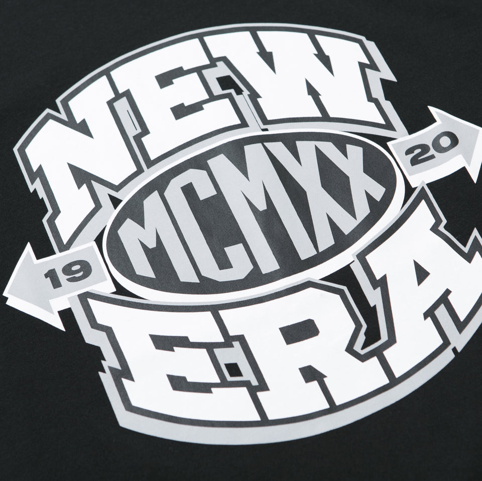 半袖 コットン Tシャツ ニューエラ MCMXX ロゴ ブラック × ホワイト/ブラック/グレー レギュラーフィット