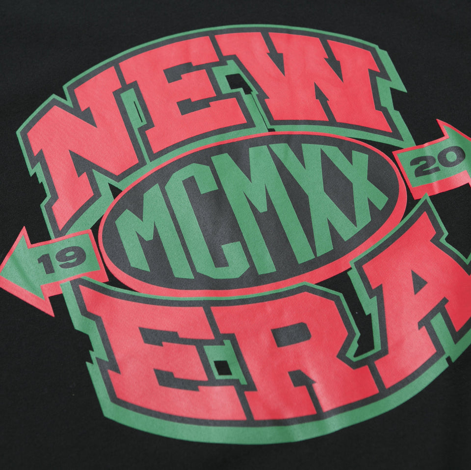 半袖 コットン Tシャツ ニューエラ MCMXX ロゴ ブラック × レッド/ブラック/グリーン レギュラーフィット