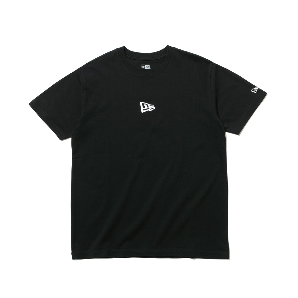 半袖 コットン Tシャツ ミニフラッグロゴ ブラック × ホワイト レギュラーフィット