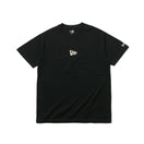 半袖 コットン Tシャツ ミニフラッグロゴ ブラック × ゴールド レギュラーフィット
