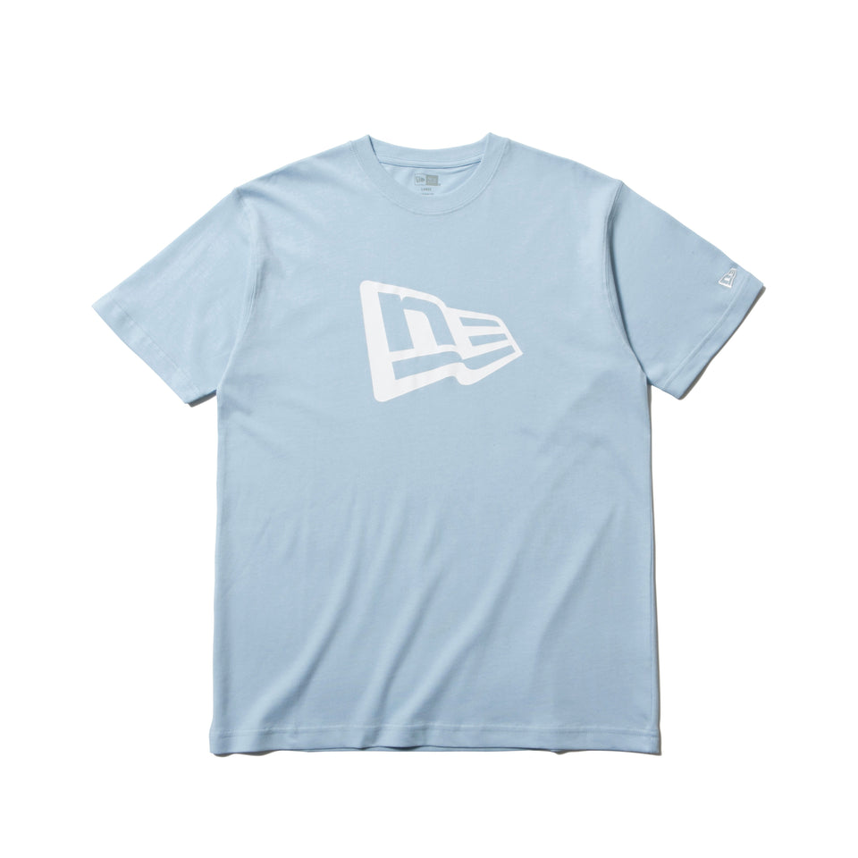 コットン Tシャツ フラッグロゴ ライトブルー × ホワイト レギュラーフィット