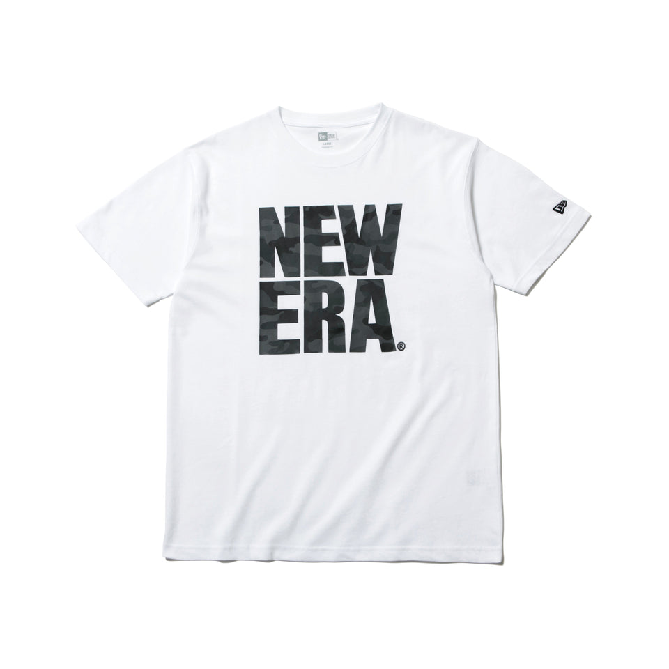 半袖 コットン Tシャツ ウッドランドカモダーク スクエアニューエラ ホワイト レギュラーフィット