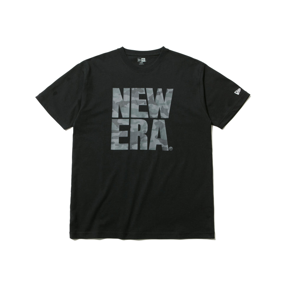 半袖 コットン Tシャツ ウッドランドカモダーク スクエアニューエラ ブラック レギュラーフィット