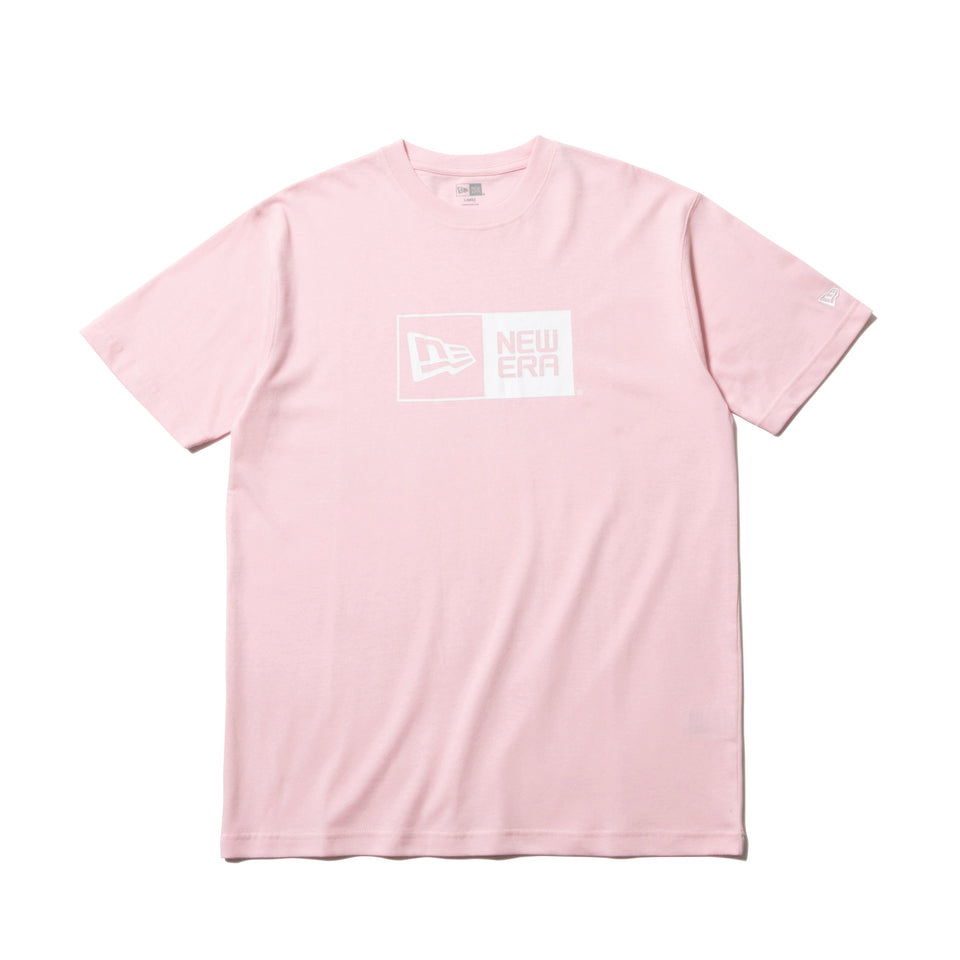 コットン Tシャツ ボックスロゴ ライトピンク × ホワイト