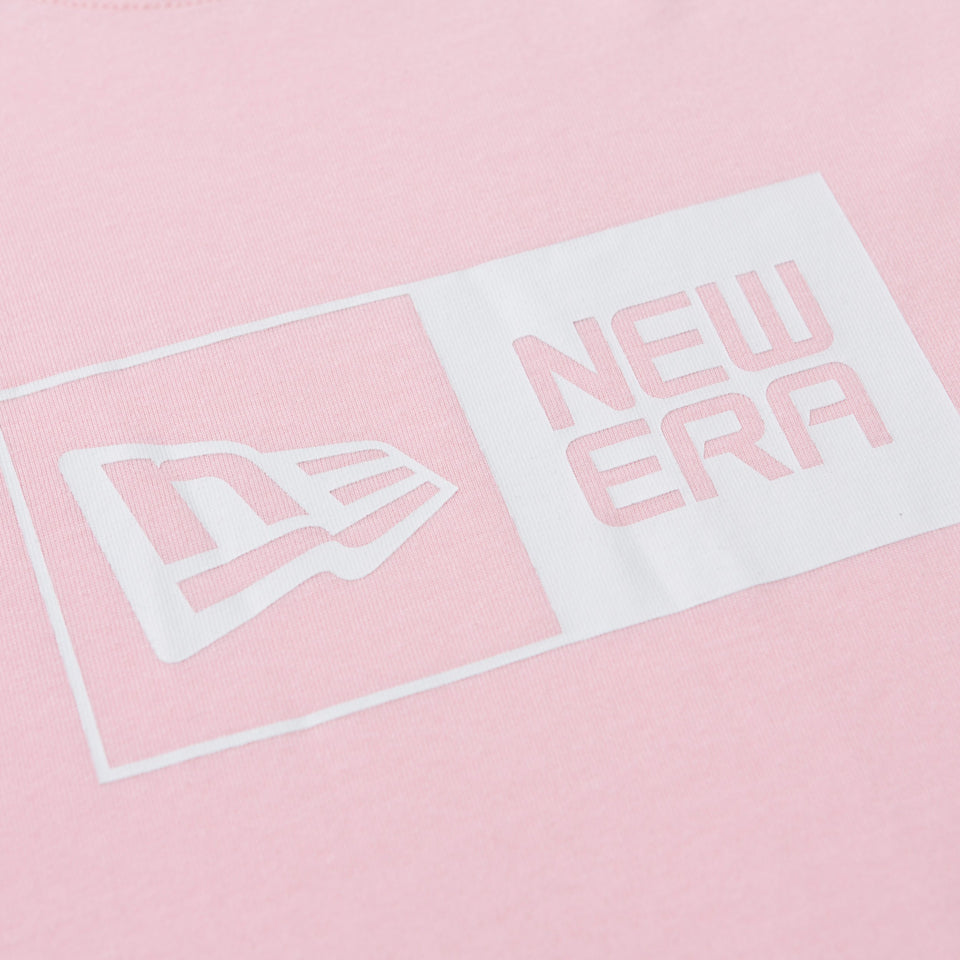 コットン Tシャツ ボックスロゴ ライトピンク × ホワイト