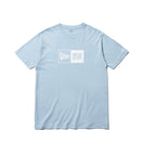コットン Tシャツ ボックスロゴ ライトブルー × ホワイト レギュラーフィット