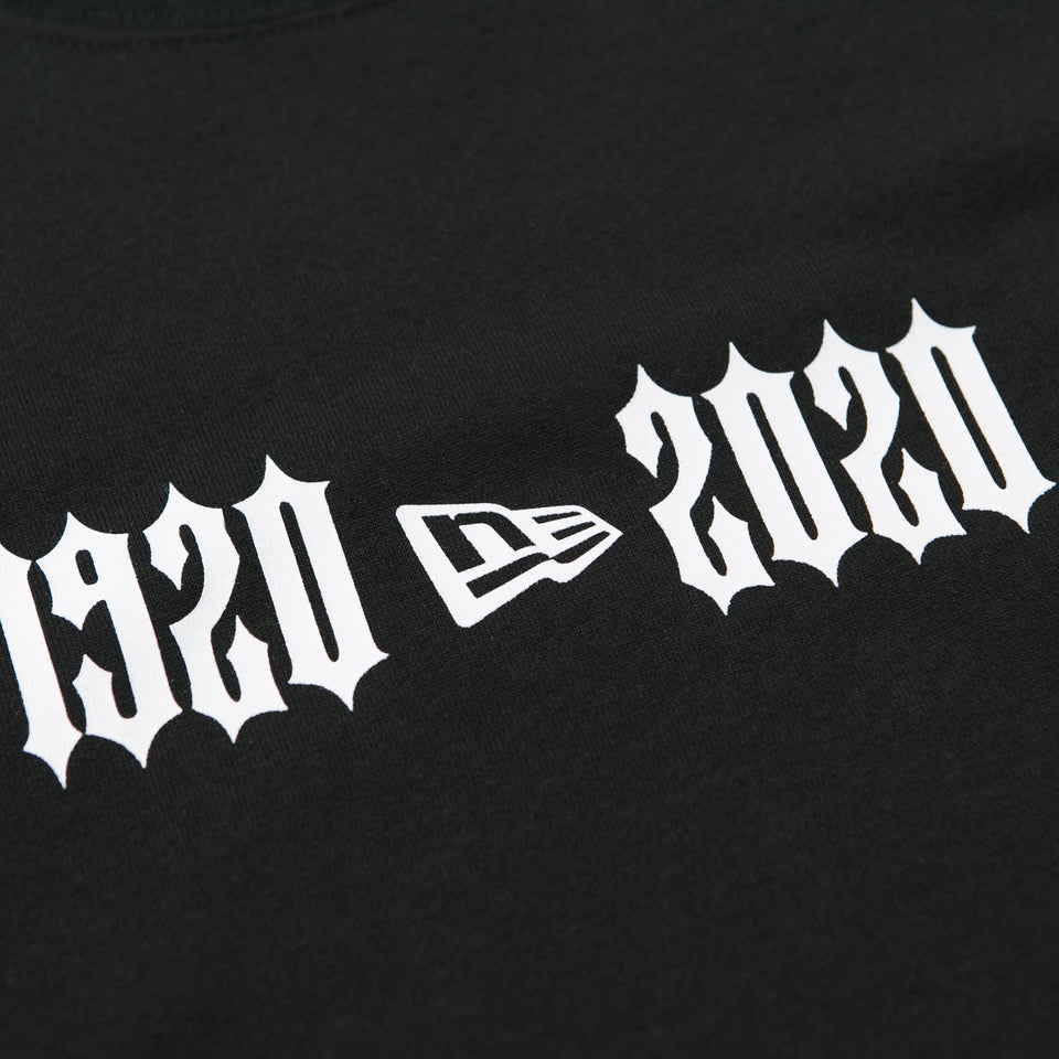 半袖 コットン Tシャツ ニューエラ 1920-2020 ブラック × ホワイト レギュラーフィット