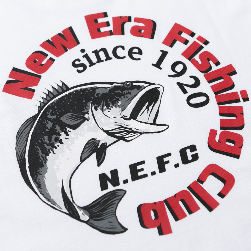 半袖 コットン Tシャツ ニューエラ フィッシング クラブ ホワイト × マルチカラー レギュラーフィット 【ニューエラ アウトドア】