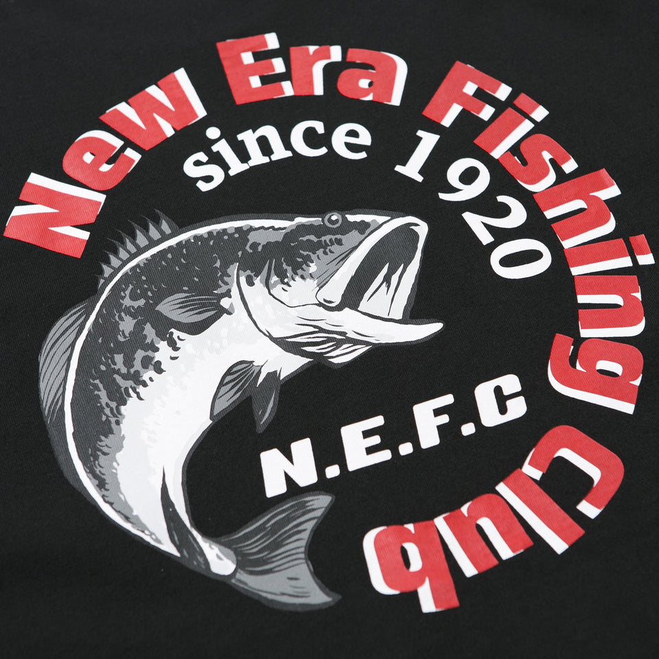 半袖 コットン Tシャツ ニューエラ フィッシング クラブ ブラック × マルチカラー レギュラーフィット 【ニューエラ アウトドア】